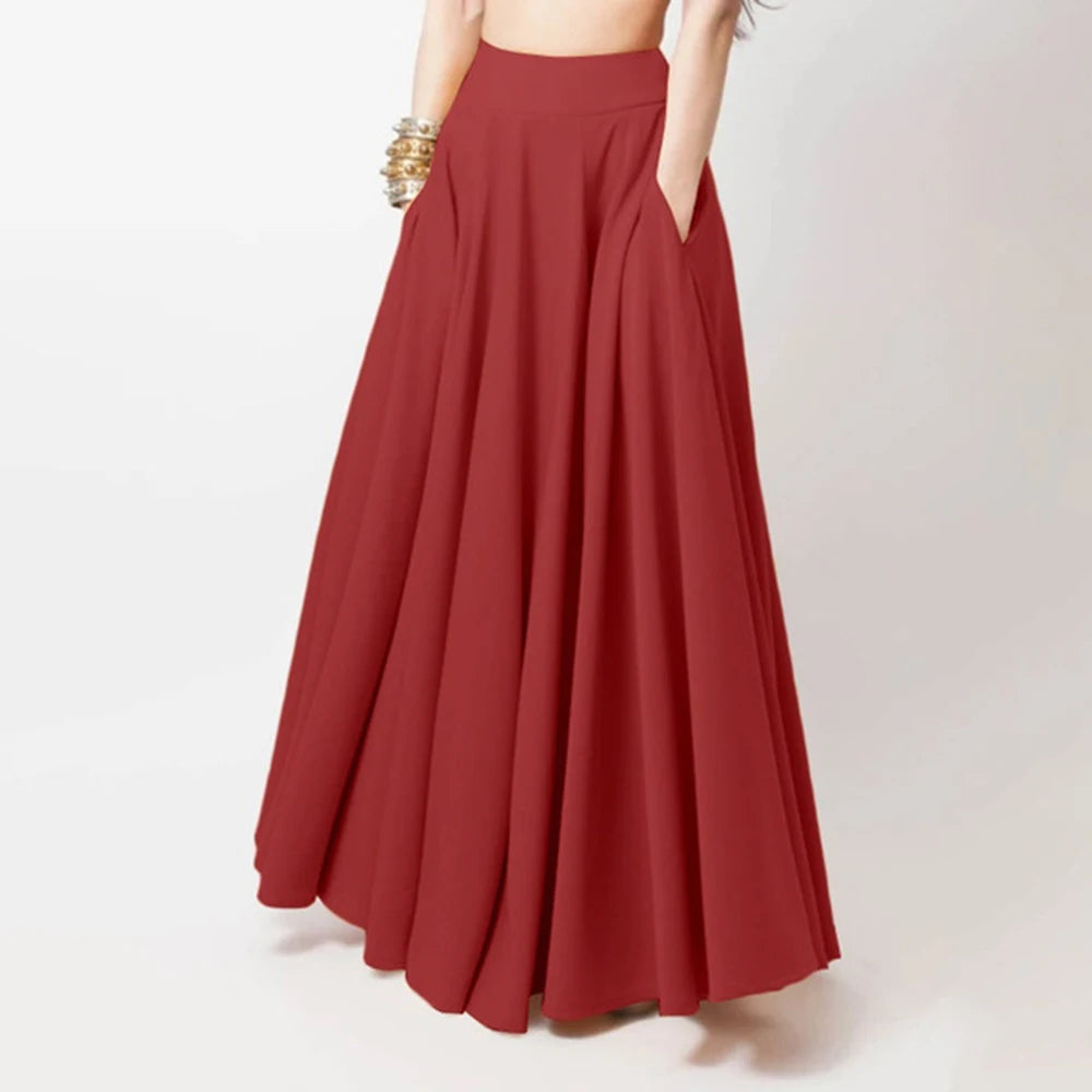 Korean version of the new half-skirt elastic waist large size women's long skirt high waist show thin skirt with a wide range